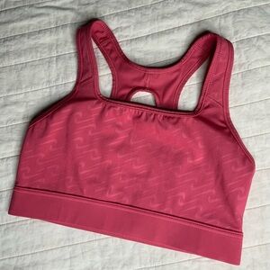 Nike Dri-FIT Swoosh Icon Clash Sports Bra | Coral Pink | M
